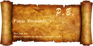 Papp Bodomér névjegykártya